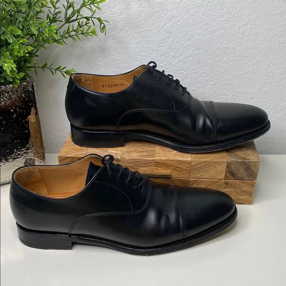 Sebago Cap Toe Oxford Lace Up Dress‎ Shoe Black Leather Size 8.5